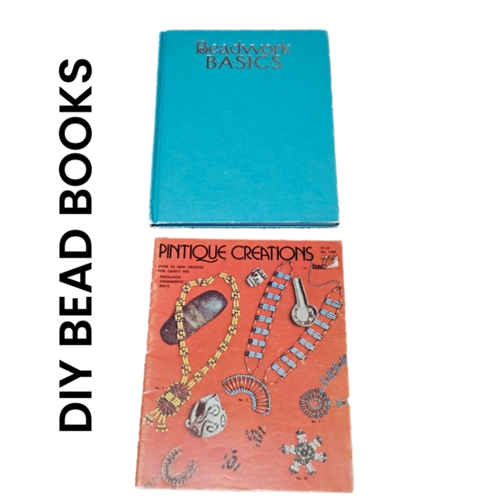 Beadwork Basics And Pintique Creations 2 DIY books On Different Beading Tecnique